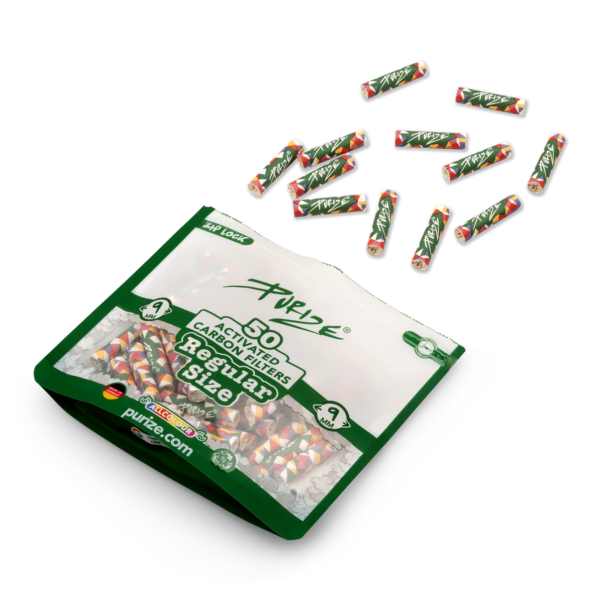 PURIZE® Regular Size Aktivkohlefilter 9mm
