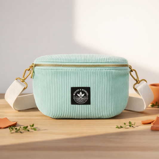 Wuchs&Wurzel Cord-Tasche in Mintgrün