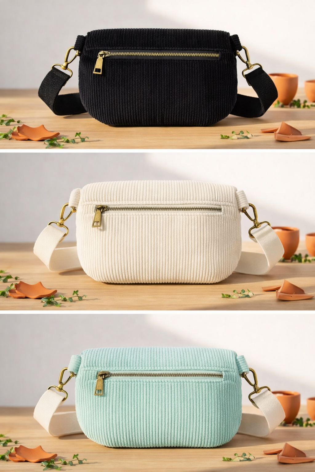 Wuchs&Wurzel Cord-Tasche in Beige