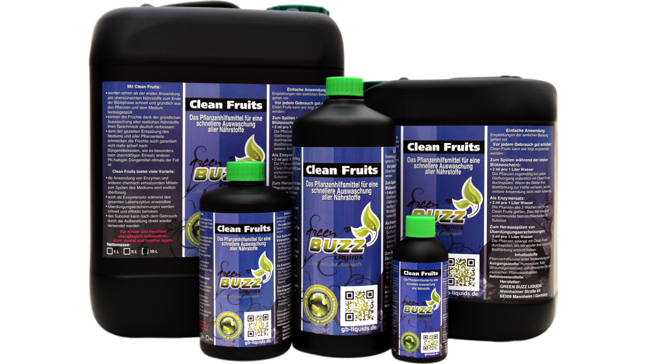 Green Buzz Liquids Clean Fruits